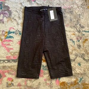 Crocodile print biker shorts